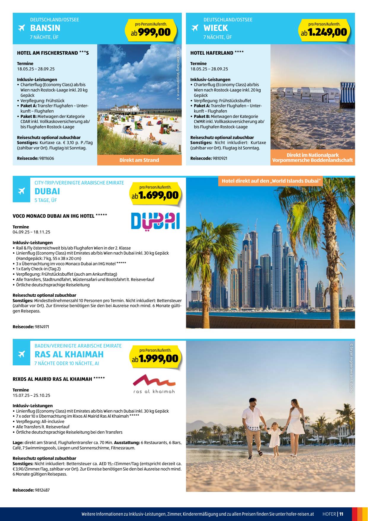Hofer Reisen flyer page