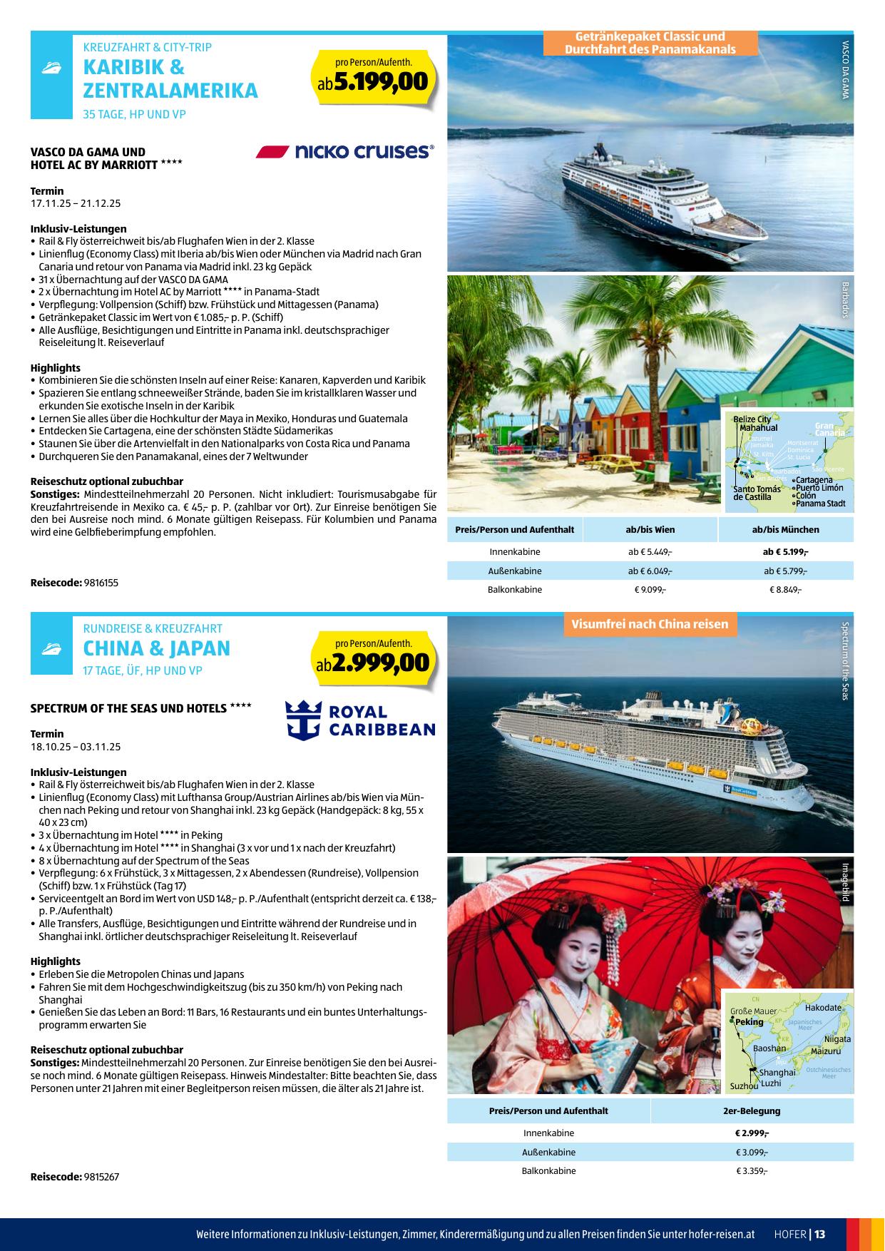 Hofer Reisen flyer page