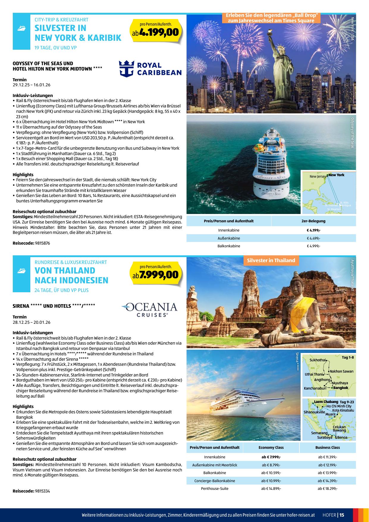 Hofer Reisen flyer page