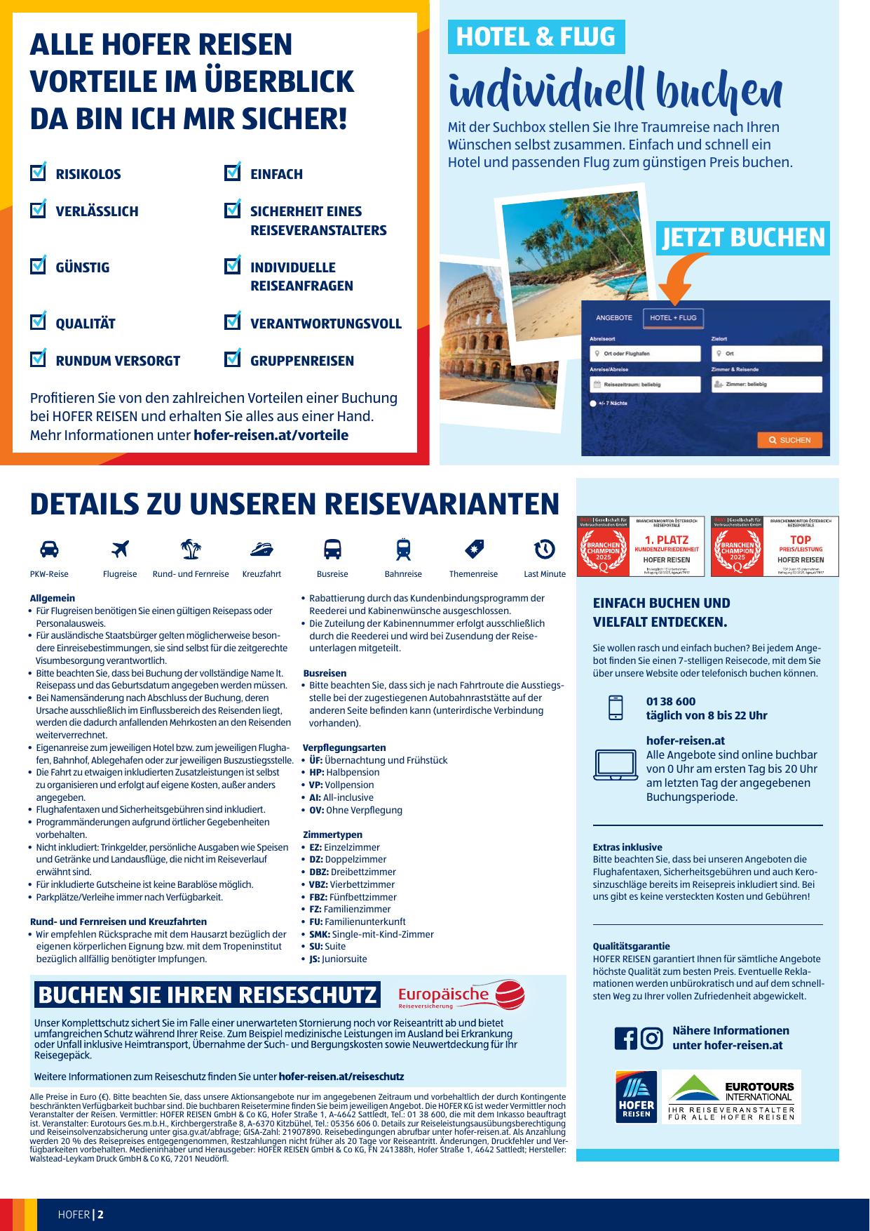 Hofer Reisen flyer page