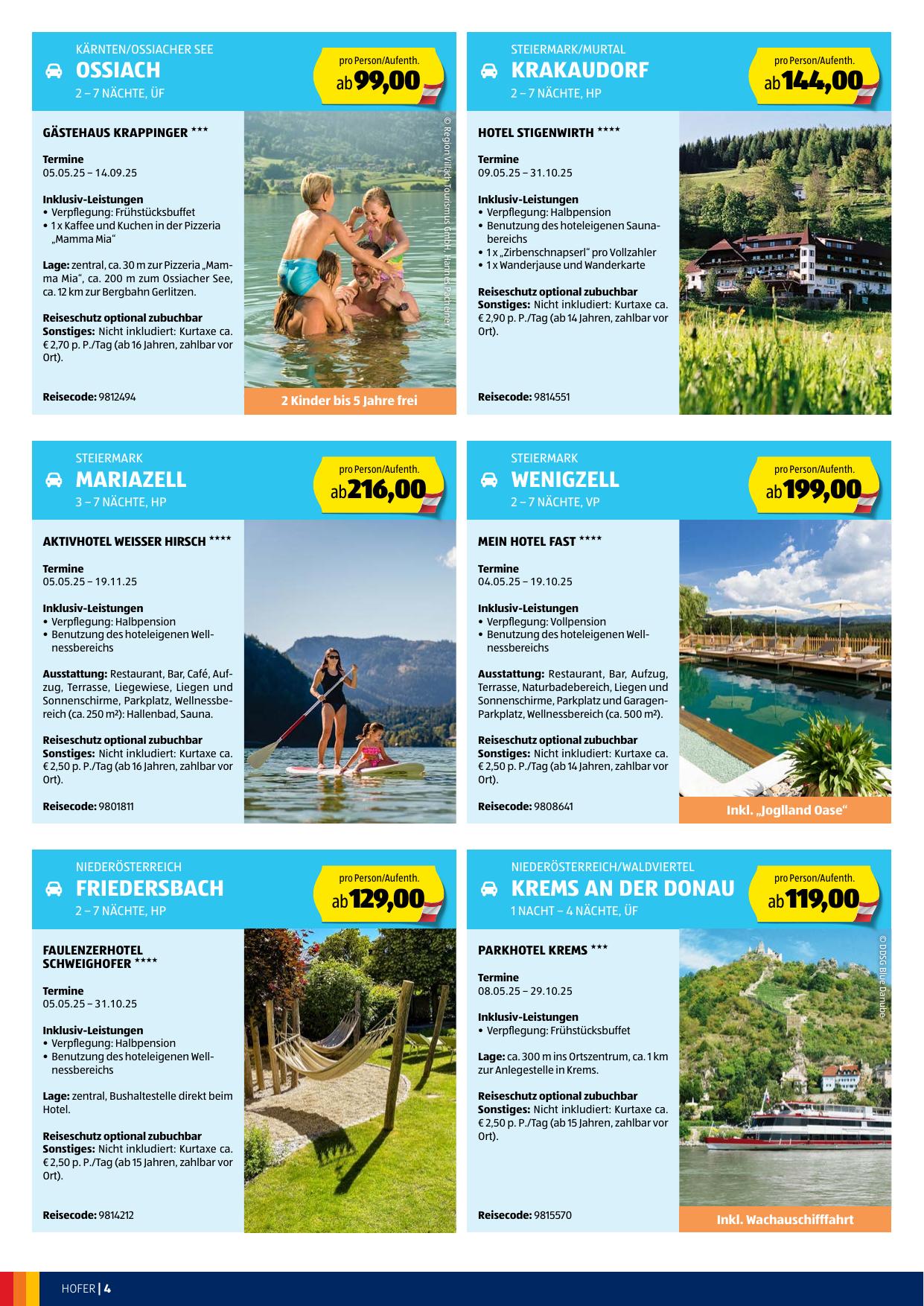 Hofer Reisen flyer page