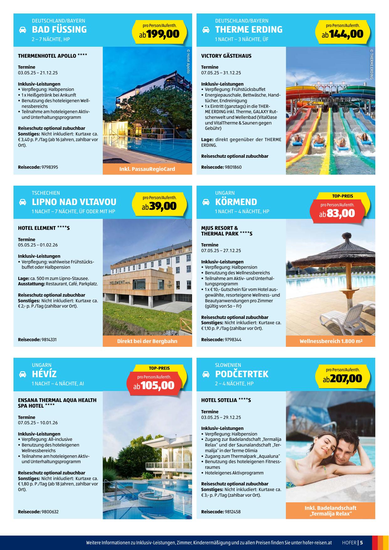 Hofer Reisen flyer page