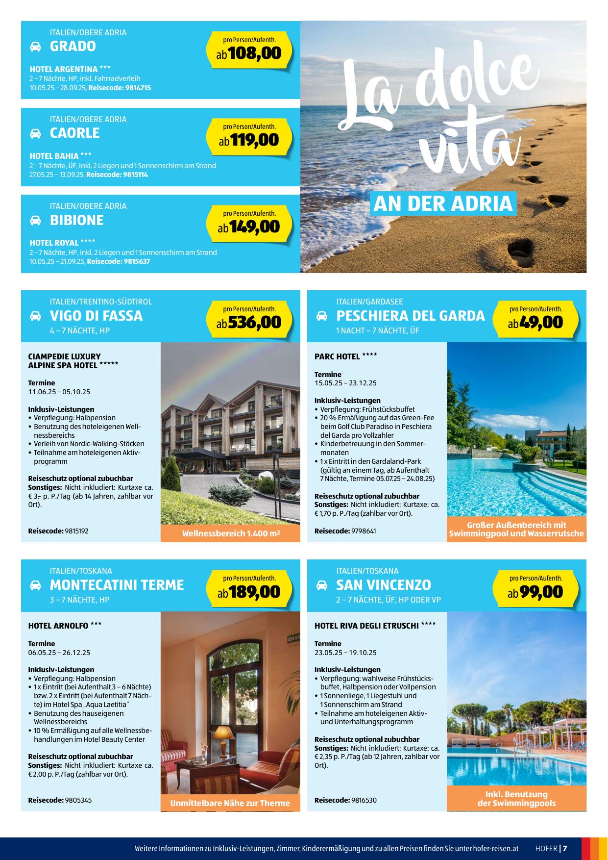 Hofer Reisen flyer page