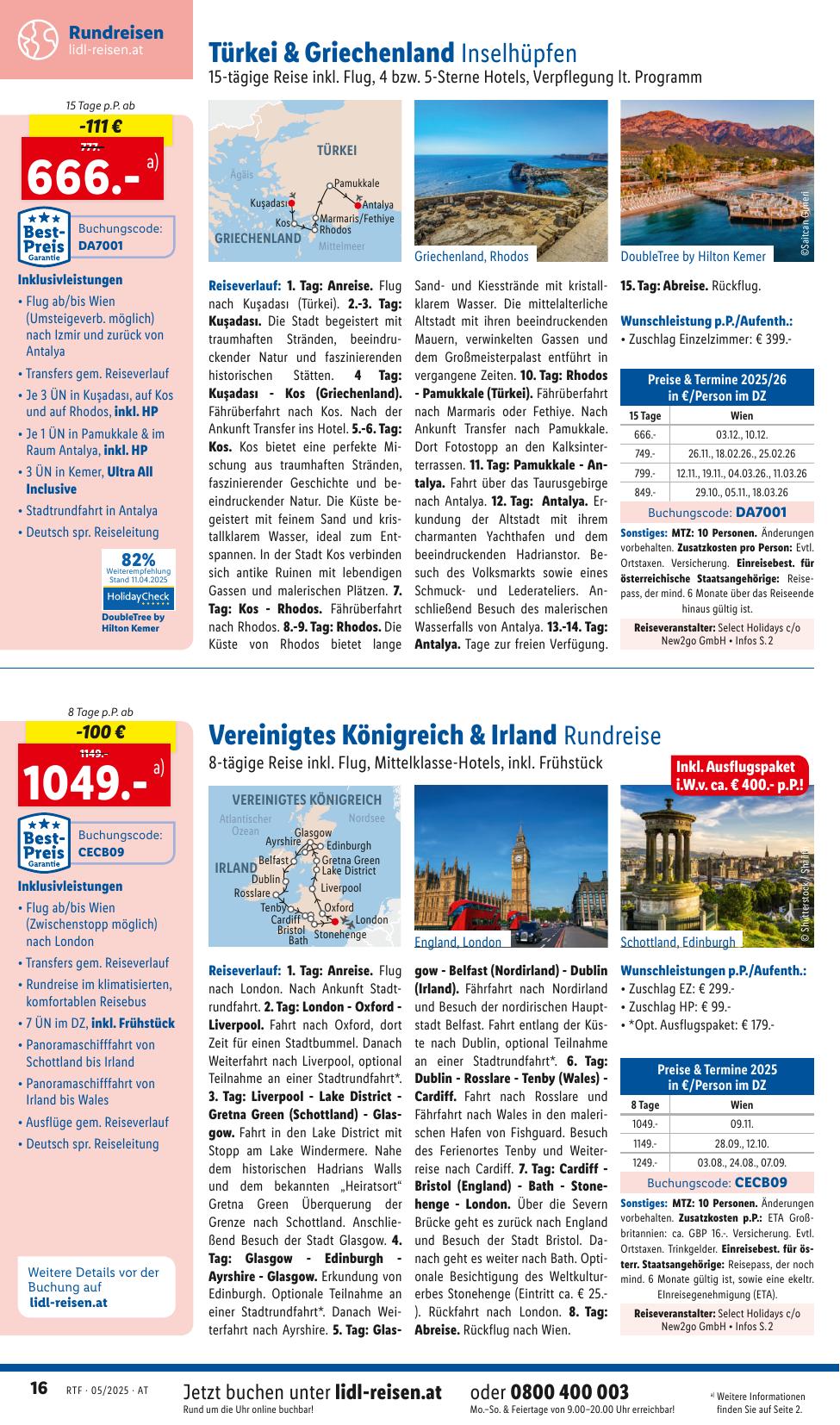 Lidl Reisen flyer page