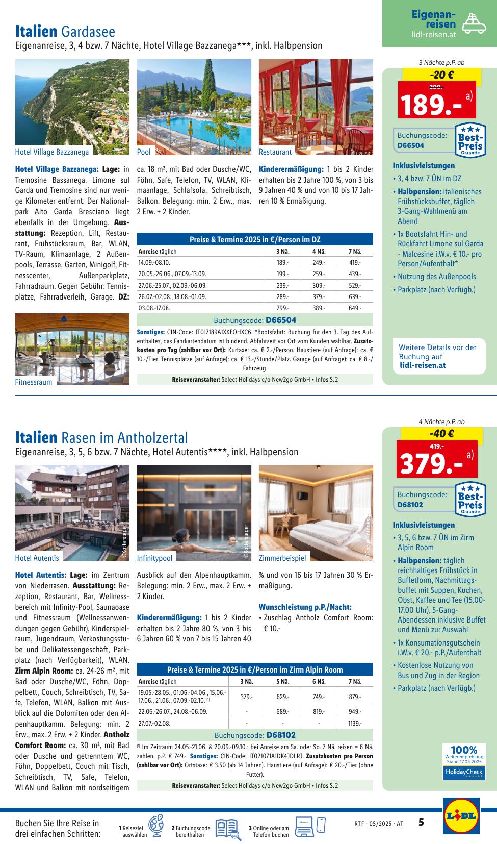 Lidl Reisen flyer page