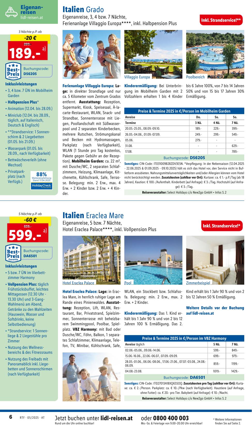 Lidl Reisen flyer page