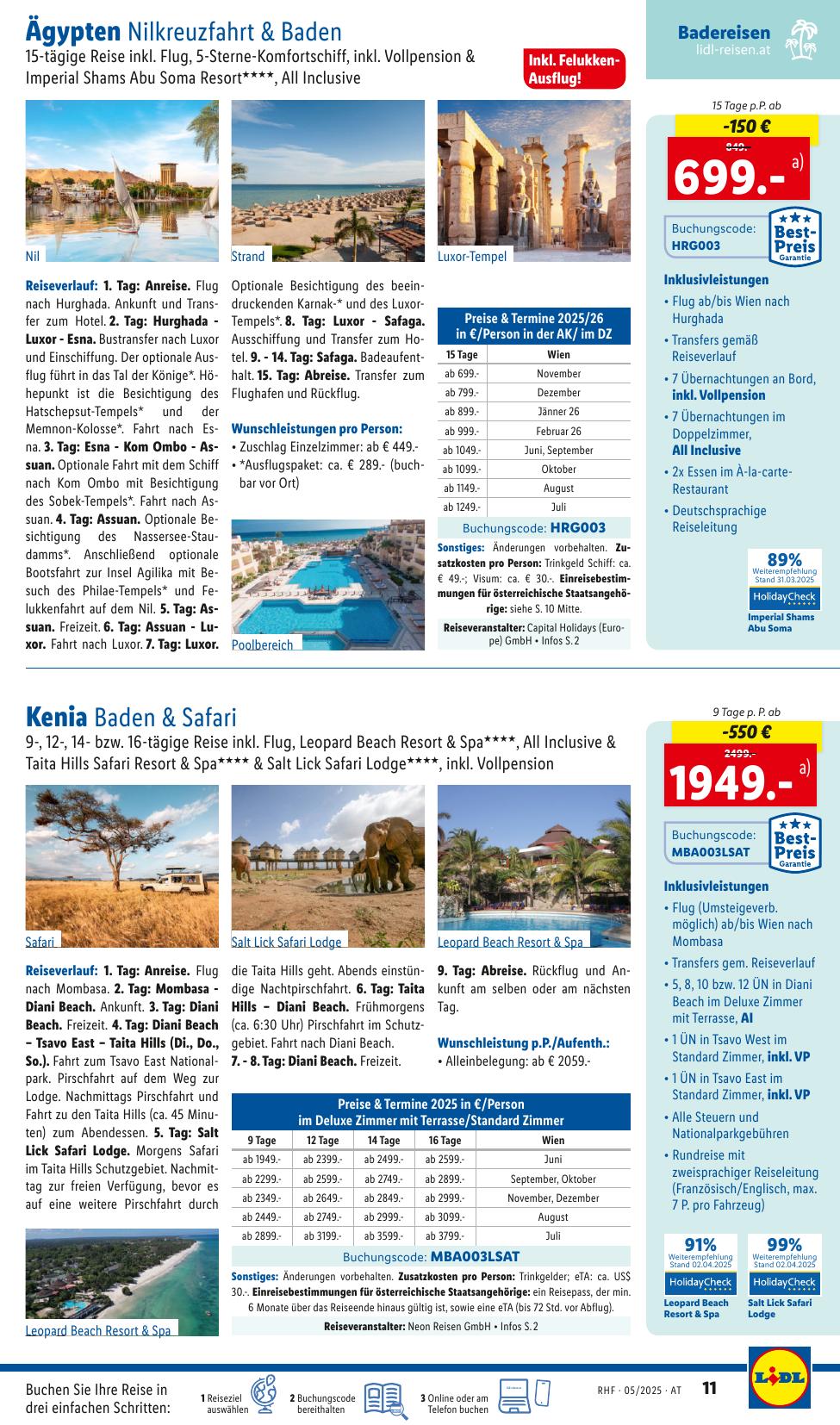 Lidl Reisen flyer page