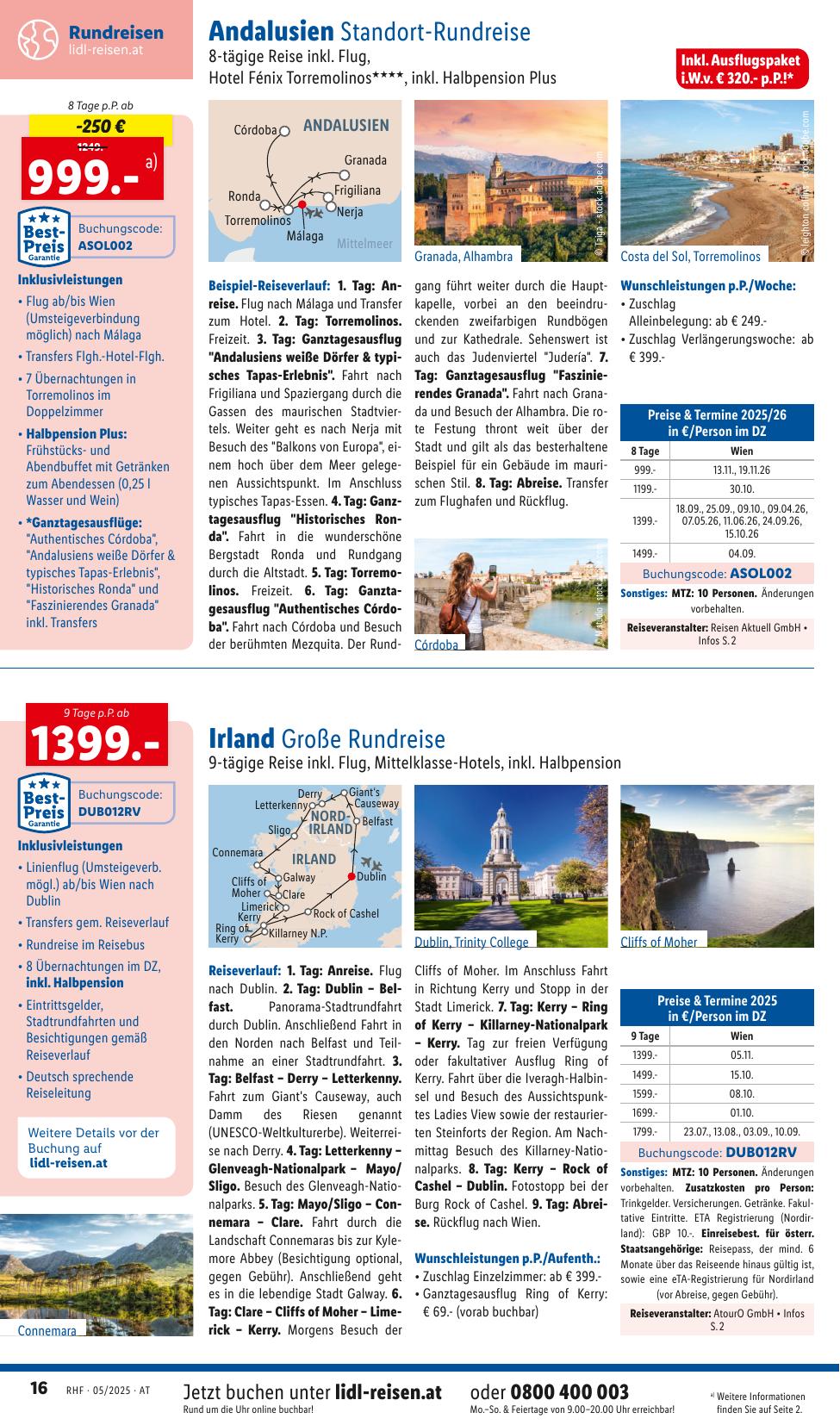 Lidl Reisen flyer page
