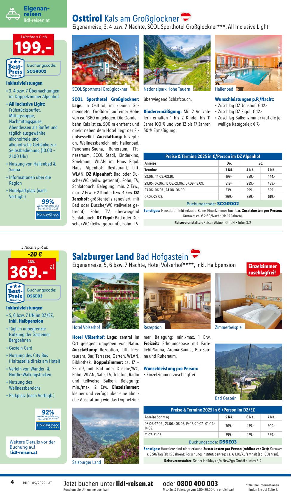 Lidl Reisen flyer page