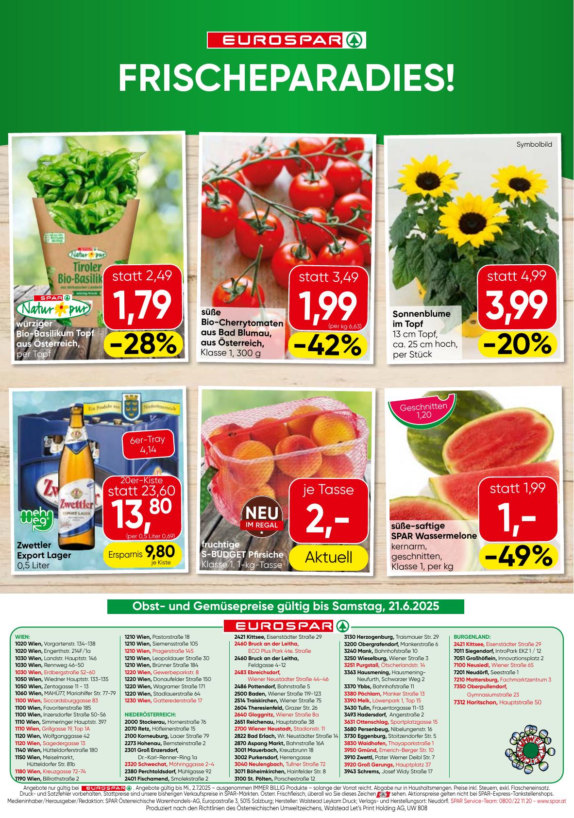 Eurospar flyer page