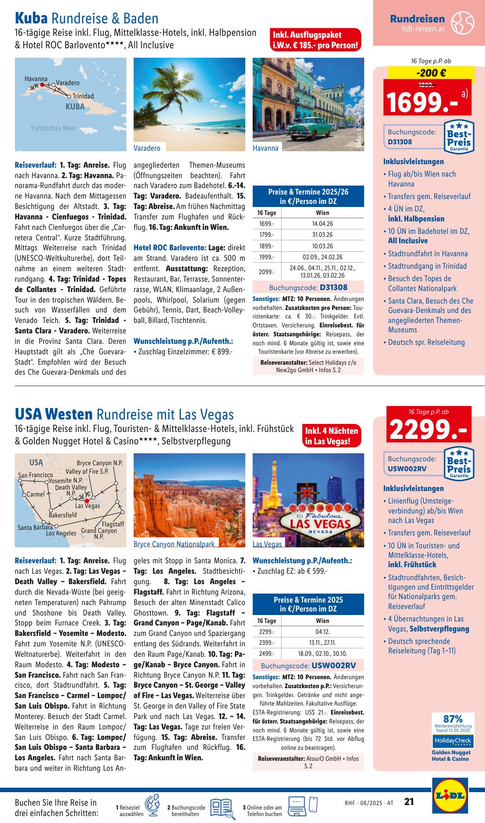Lidl Reisen flyer page