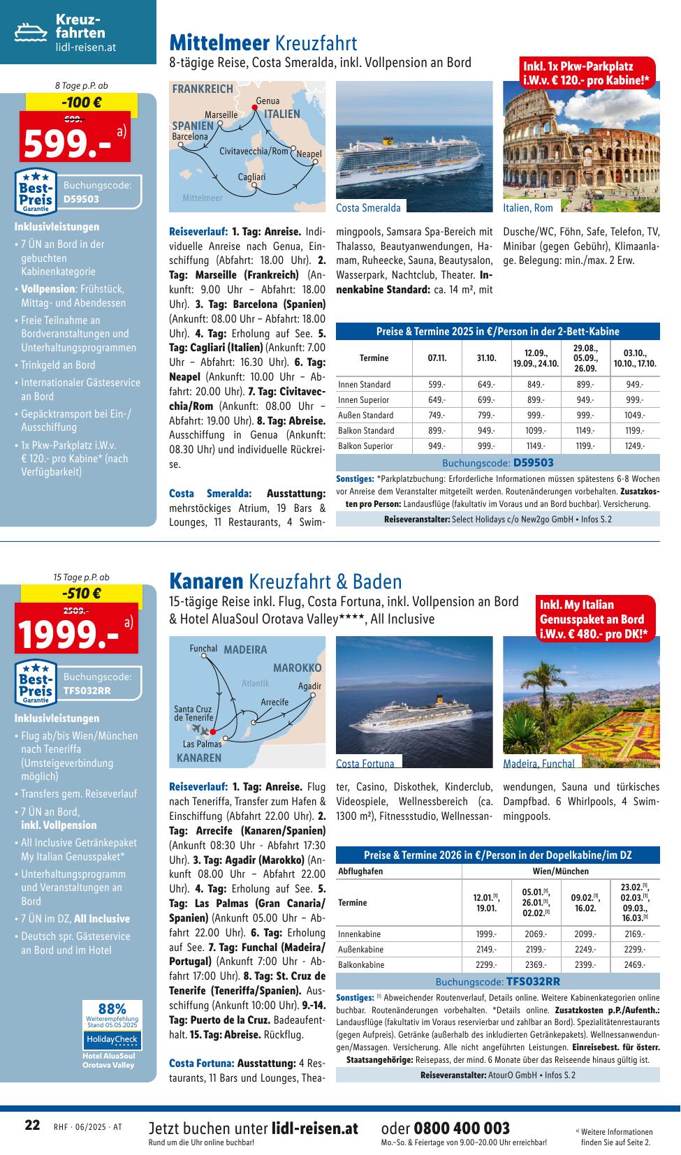 Lidl Reisen flyer page