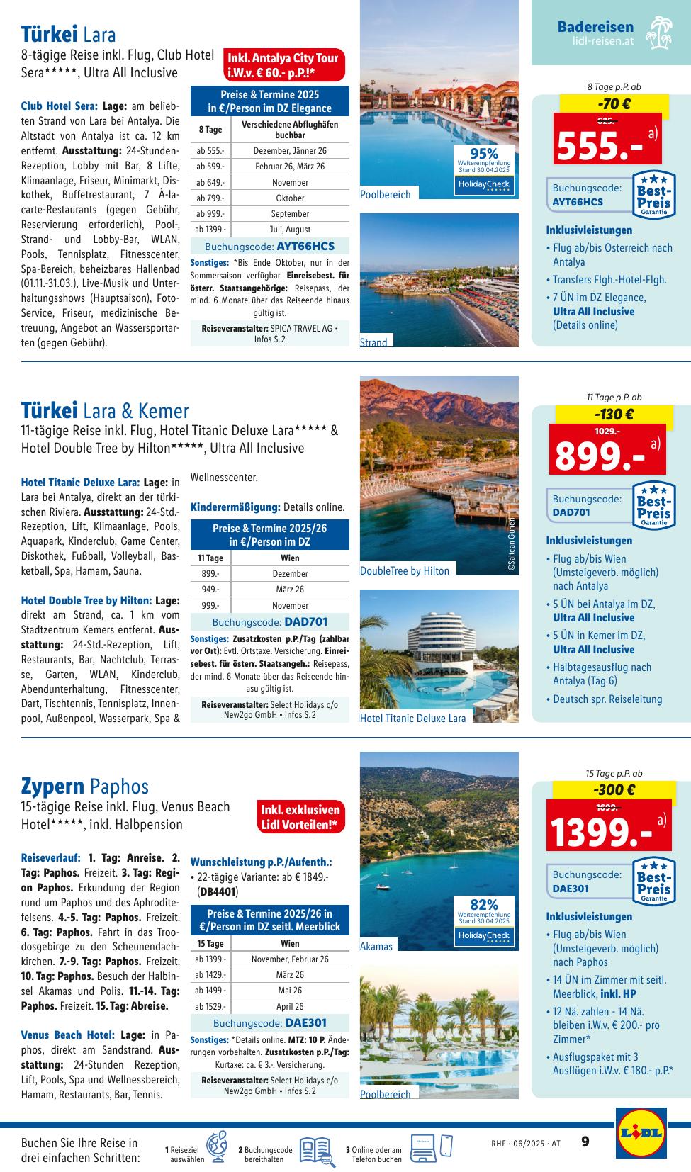 Lidl Reisen flyer page