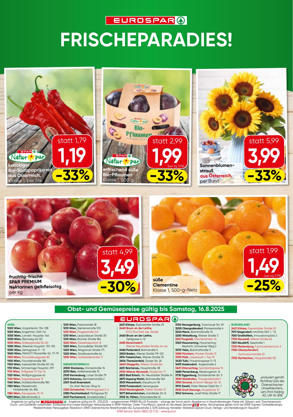 Eurospar flyer page