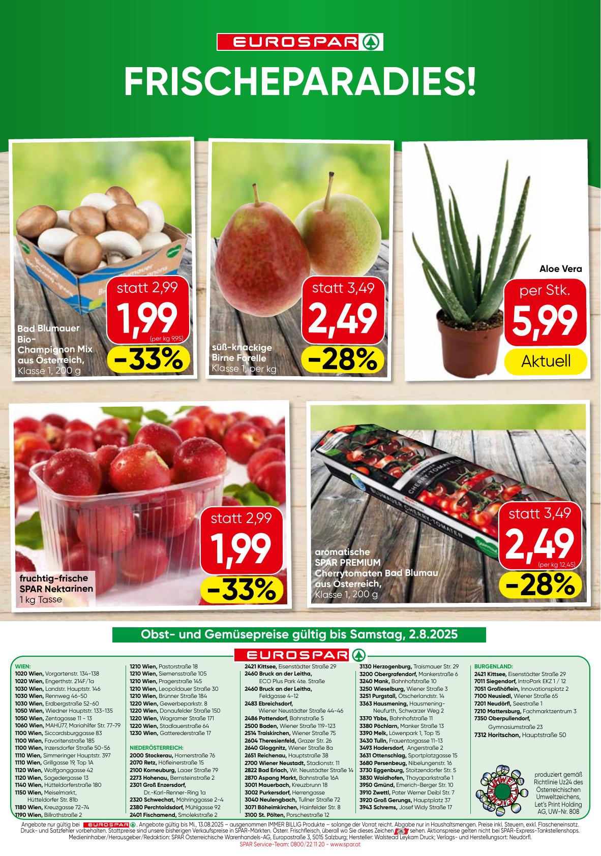 Eurospar flyer page