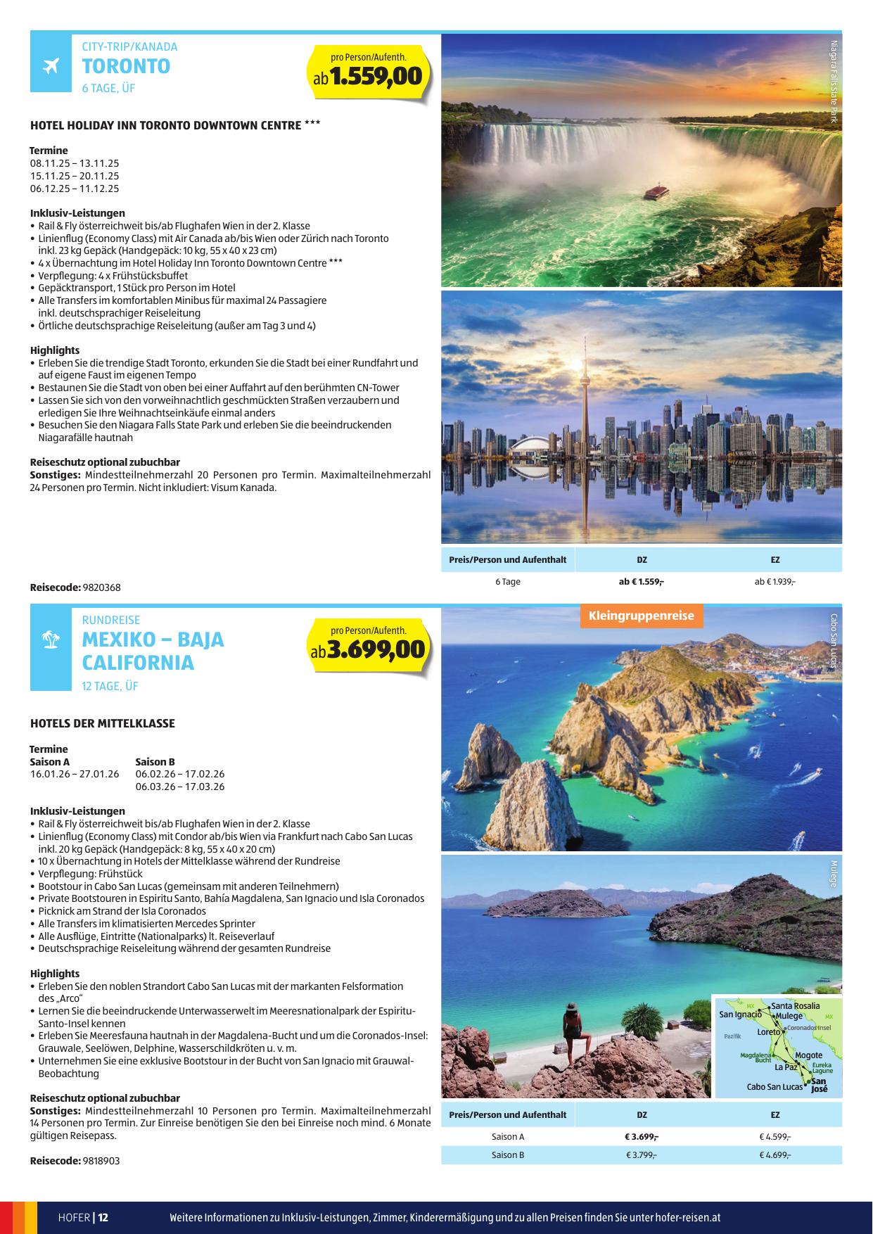 Hofer Reisen flyer page