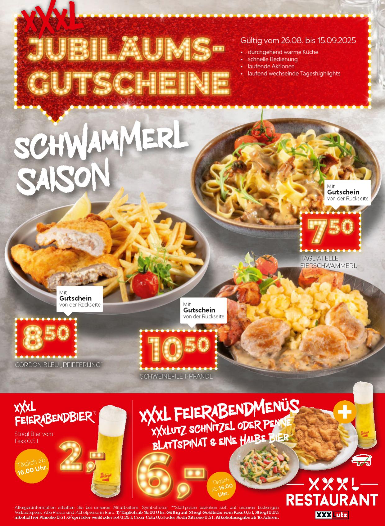 XXX Lutz Restaurant flyer page