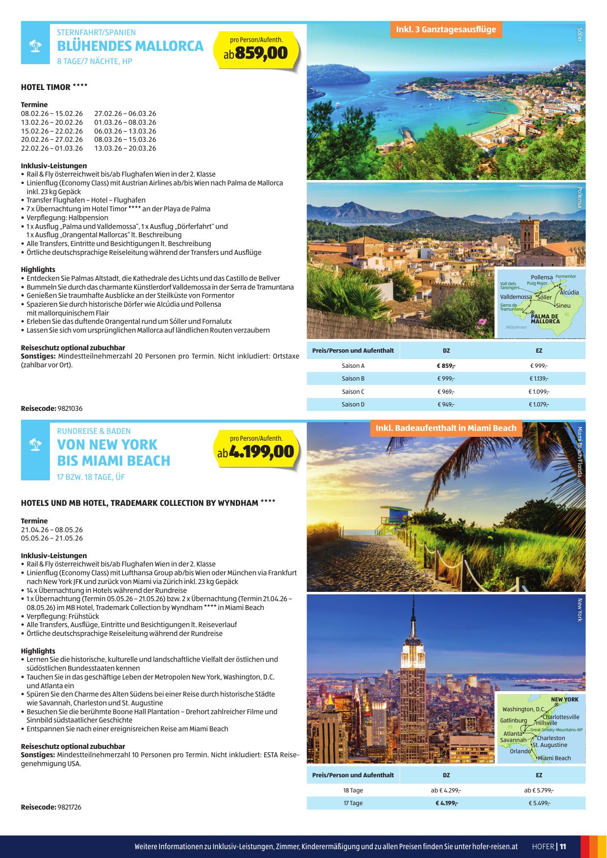 Hofer Reisen flyer page