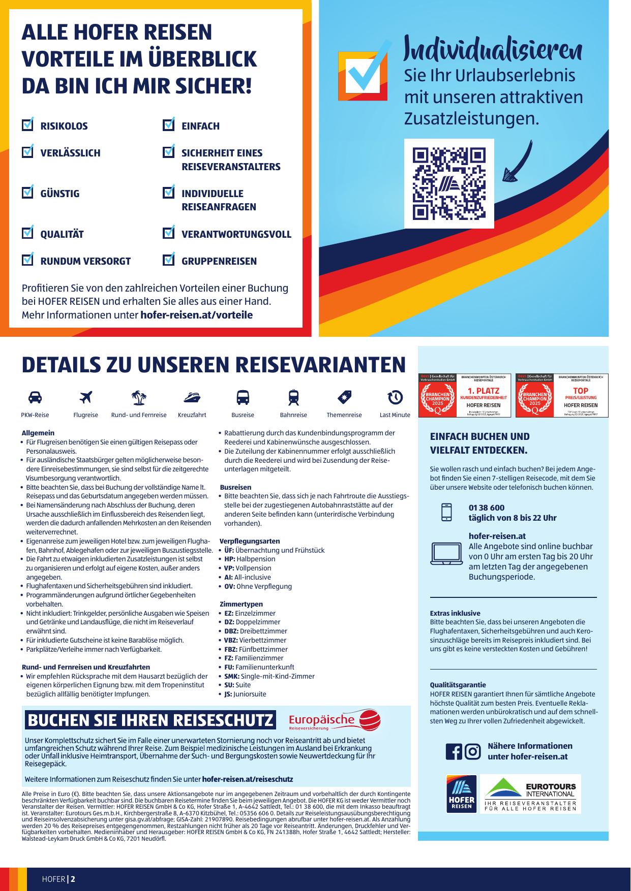 Hofer Reisen flyer page