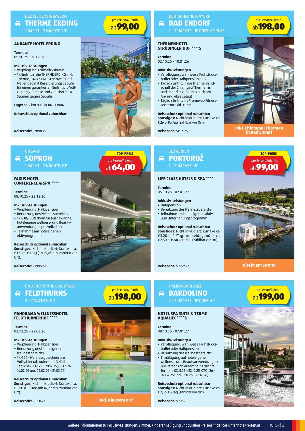 Hofer Reisen flyer page