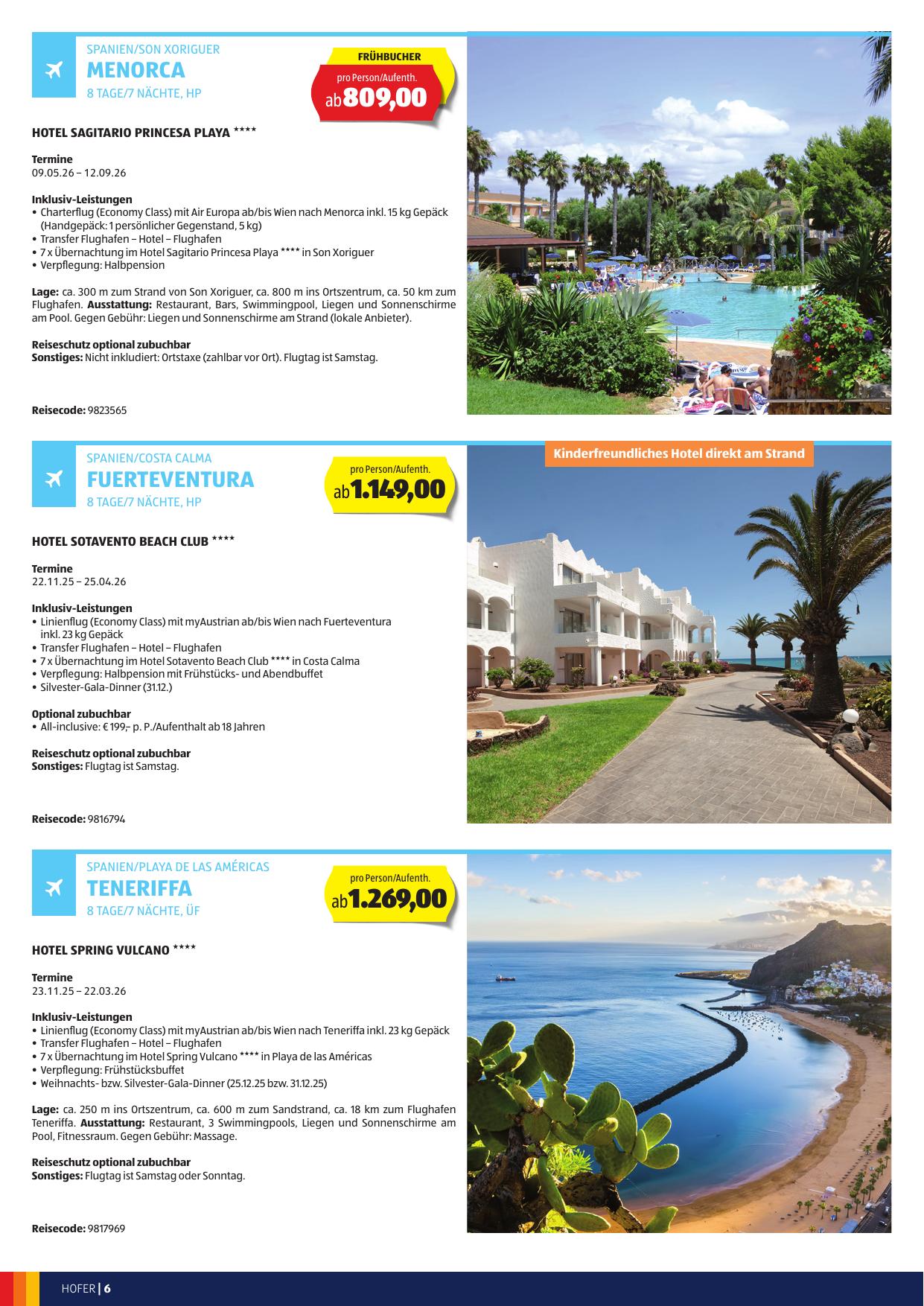 Hofer Reisen flyer page