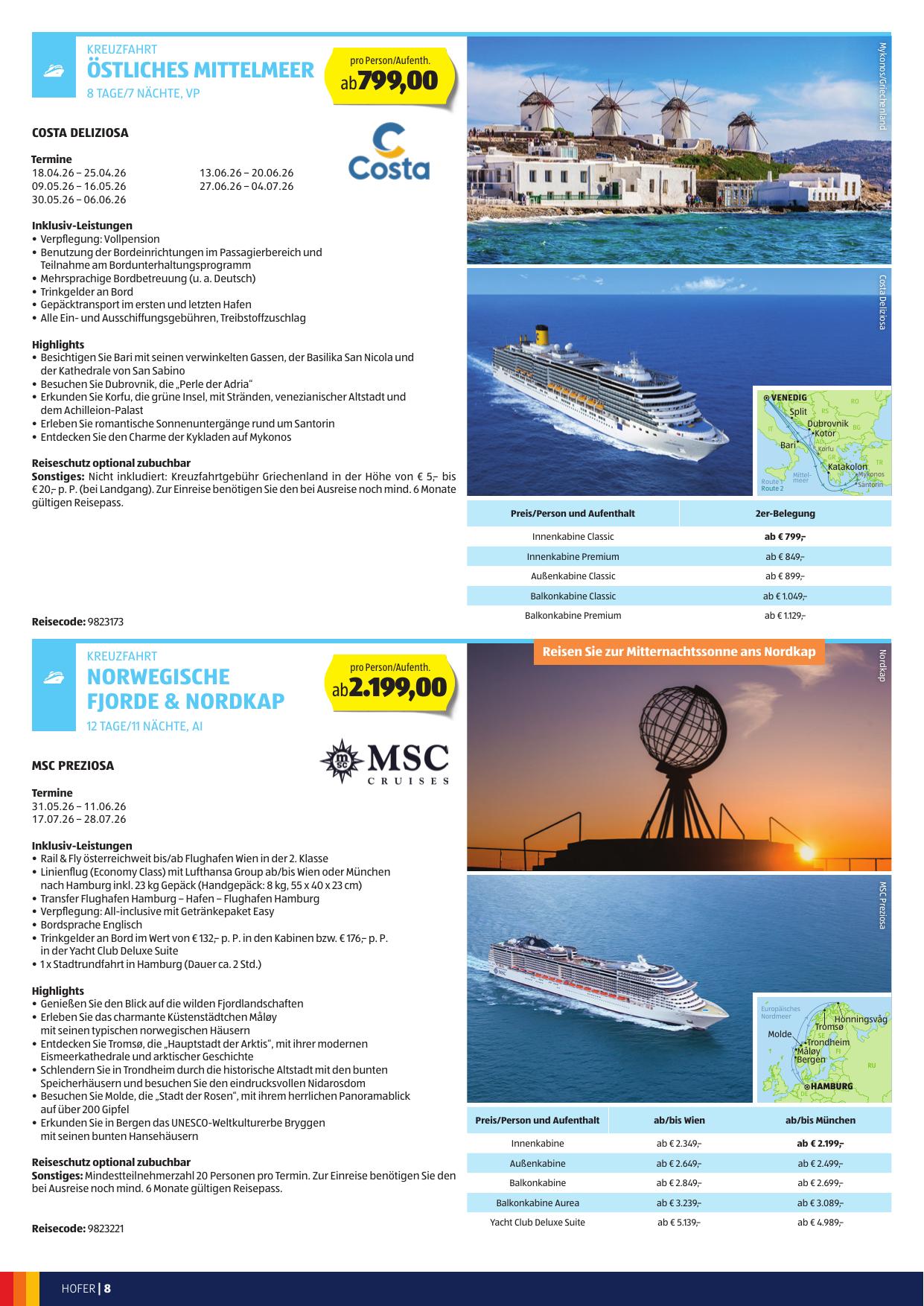 Hofer Reisen flyer page