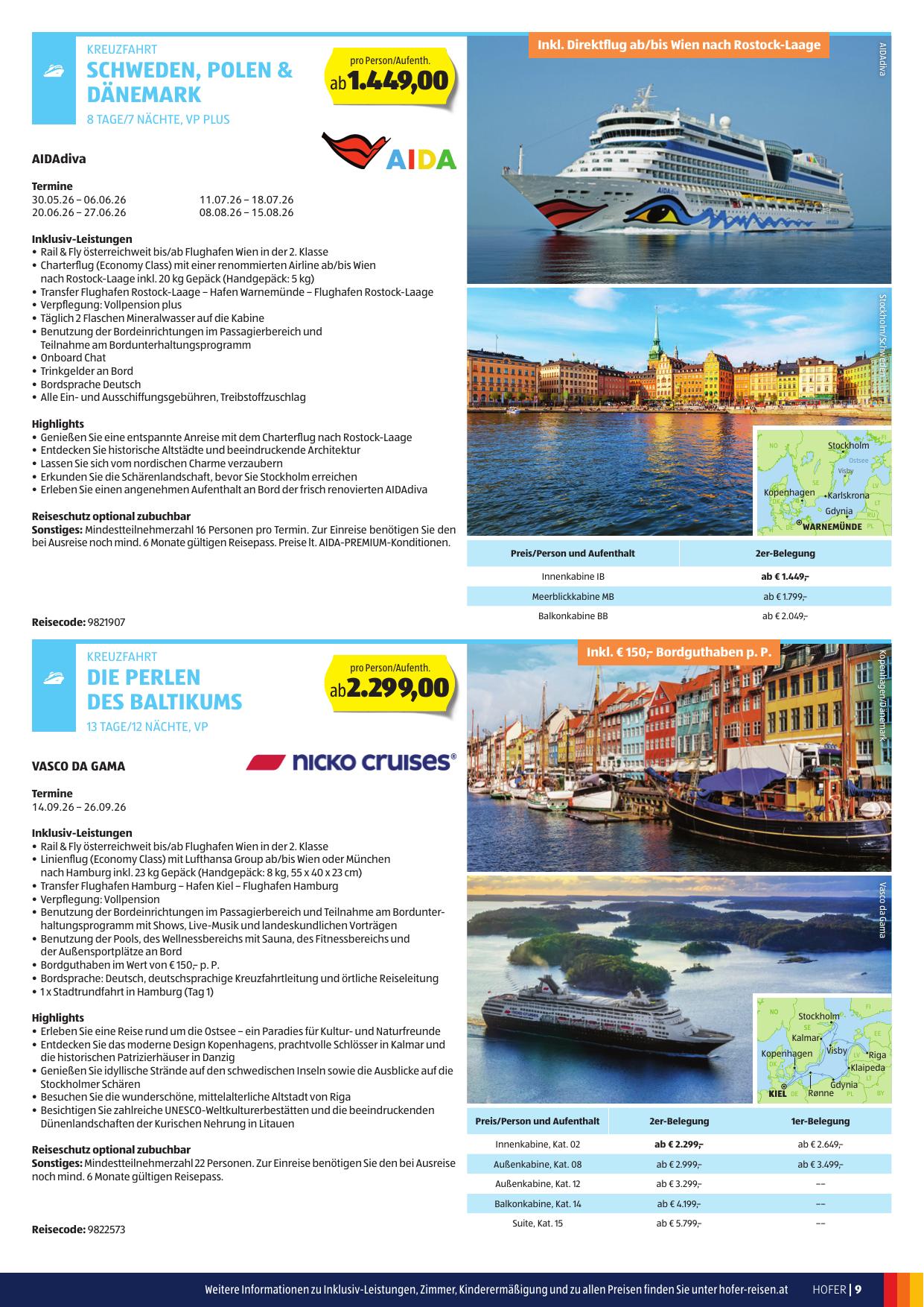 Hofer Reisen flyer page
