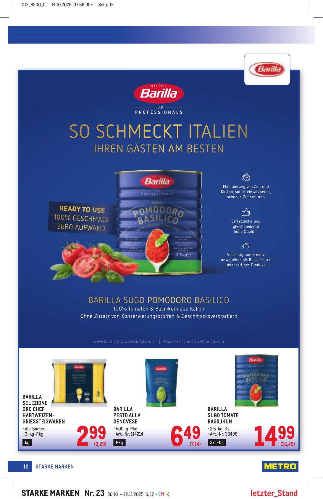 Metro Grosse Marken flyer page