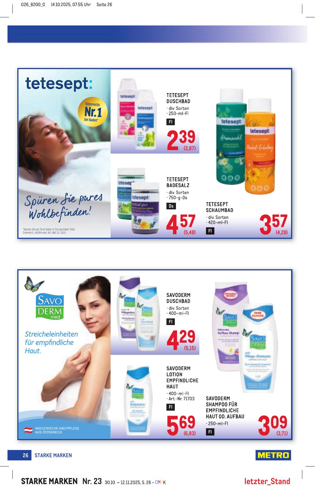 Metro Grosse Marken flyer page