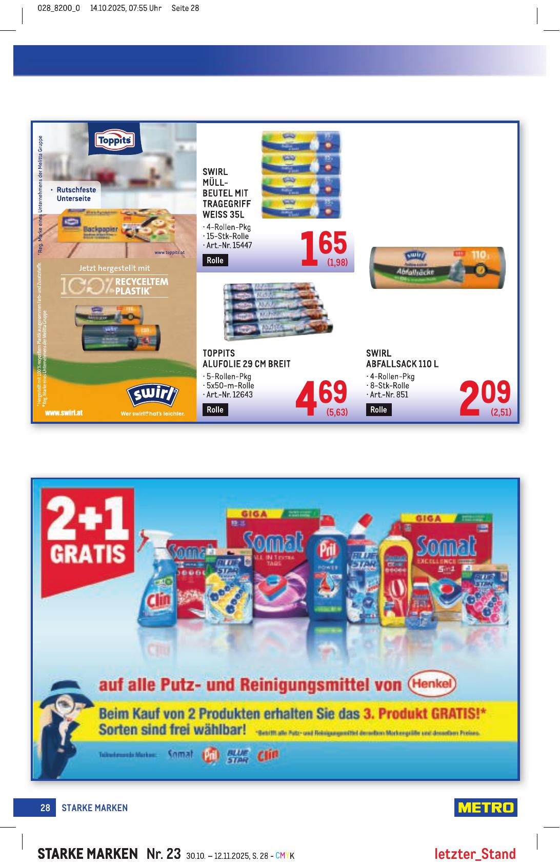 Metro Grosse Marken flyer page