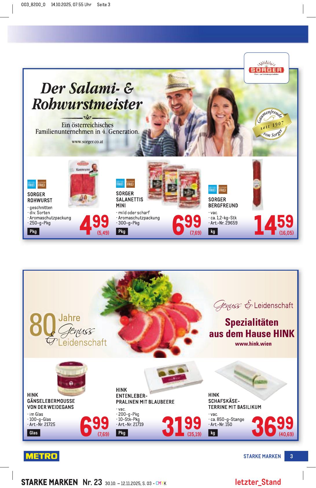 Metro Grosse Marken flyer page