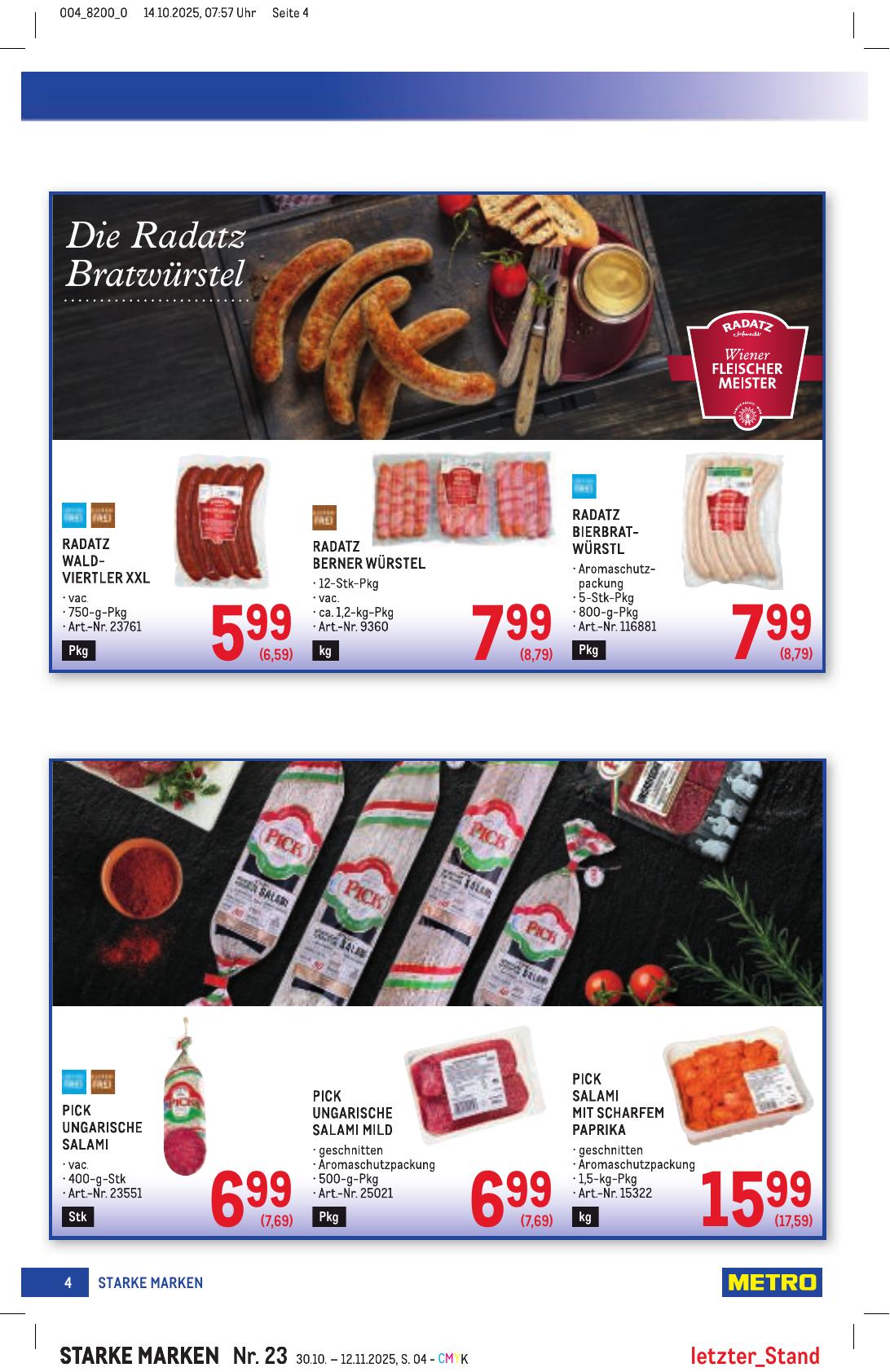 Metro Grosse Marken flyer page