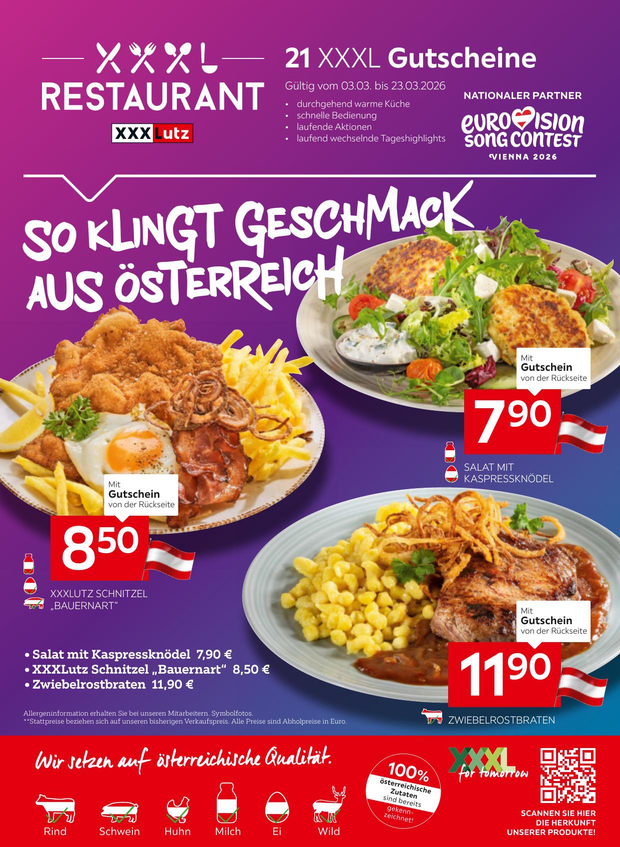 XXX Lutz Restaurant flyer page